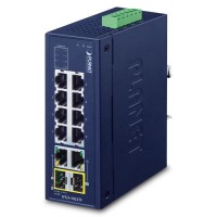 PLANET IFGS-1022TF Industrial 8-Port 10/100TX + 2-Port Gigabit TP/SFP Combo Ethernet Switch (-40~75 degrees C)